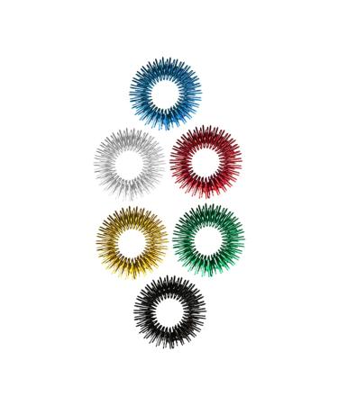 Gleavi toys for children 6 pieces mini massage device massage roller for children mini toys vibrating ring spiky finger rings acupressure rings toys