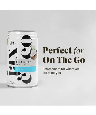 Jax Coco 100% Pure Coconut Water - 24x330ml | No Added Sugar Low Calories Recyclable Can | Fresh Filipino Coconut Drink - Buy Online on GoSupps.com