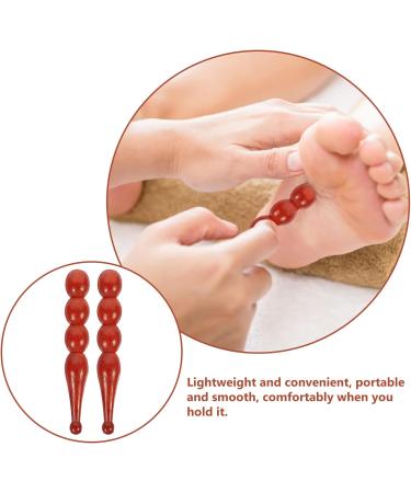 Oatipho 2-St Acupuncture Thai Foot Massage Device | Wooden Roller Massager for Body & Reflex Zone - 13x2.5cm - Buy Online on GoSupps.com