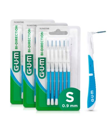 Gum Bi-Direction Dual Position Interentalbrush |Antibacterial bristle |90-degree positioning |Tooth cleaning and plaque removal |3 x 6 pieces (ISO size 2 0.9mm) ISO size 2 0.9mm 18 units  - Buy Online on GoSupps.com