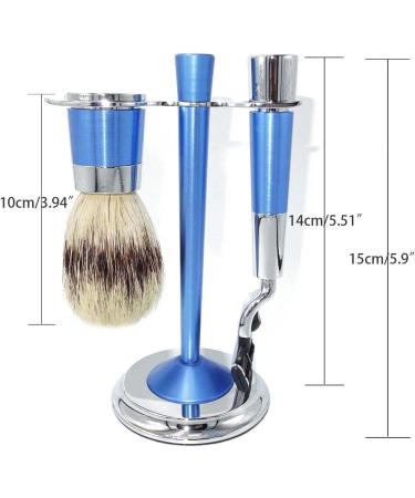 HRTC Men's Shaving Brush | Stylish Aluminum Beard & Makeup Gift | Classic Safety Razor Handle 10x15cm Silver - Buy Online on GoSupps.com