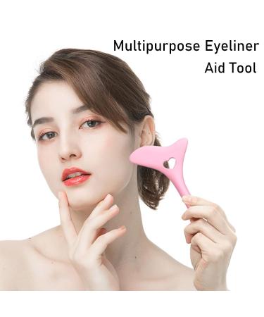 2pcs Silicone Eyeliner Stencils: Winged Tip & Eyebrow Pencil | Reusable & Multifunctional Eye Makeup Tool Kit - Pink - Buy Online on GoSupps.com