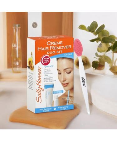 Sally Hansen Creme Hair Remover Kit - Quick & Gentle Formula with Vitamin E & Aloe for Face & Sensitive Areas - 4 Pack with Nose Cleaning Brush - Smooth Skin Solutions - Buy Online on GoSupps.com