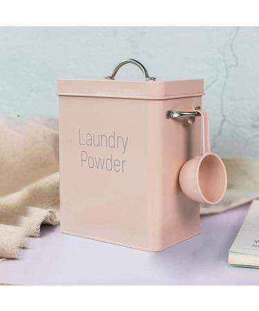 Laundry Detergent Powder Storage Tin Box Washing Powder Bucket Laundry Detergent Container Modern Laundry Detergent Dispenser Detergent Bin with Scoop Laundry Room Accessories Pink - Buy Online on GoSupps.com
