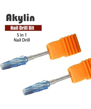 Akylin Super Pro 5 in 1 Nail Drill Bits Carbide Tapered Bit 3/32" Shank - Manicure Nail Art Acrylic/Hard Gel Fast Remover Two Way Rotate 5 in 1 Type-A - Buy Online on GoSupps.com