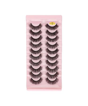 UAMOU Lashes Volume Fluffy Dense Russian Curling Fake Eyelashes Mink Eyes Extension Russian Strip Lashes handmade Cheerfully (Color : 10pairs 7D-08 Size : 2 Boxes)