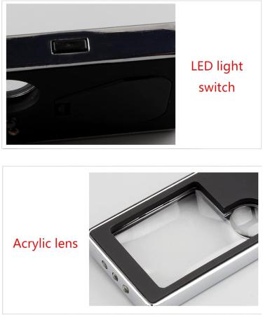 Handheld-Illuminated Magnifier 10X 3X Portable 4 Lamp Black Magnifying-Glass with Light Jewelry Watch Loupe-Reading Magnifier with Light Headband for Reading Senior wear Glasses- Stand for Eye for - Buy Online on GoSupps.com