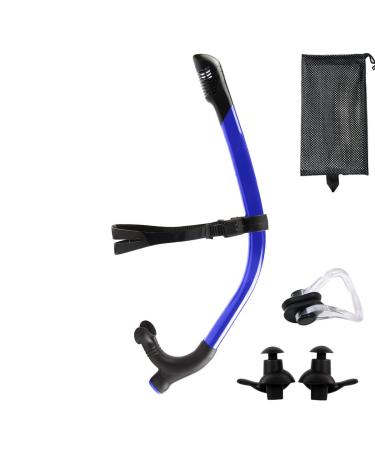 SACBOLA Dry Snorkel Swim Training Practice Freestyle Learn to Swim Advanced for Pool Swimming and Open Water Snorkeling BLUE