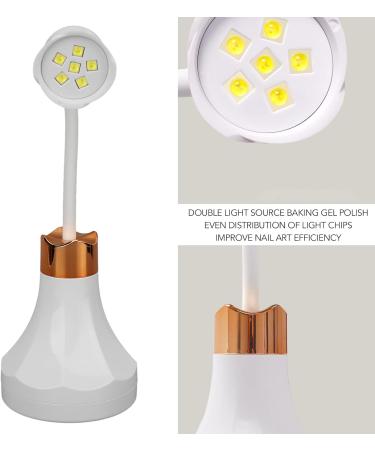 UV LED Nail Lamp 18W Portable Cordless Flash Cure Gel Nail Lamp 360 Degree Rotatable Rose Shaped Rechargeable Gooseneck Nail Dryer Decoration for Home and Nail Salon - Buy Online on GoSupps.com