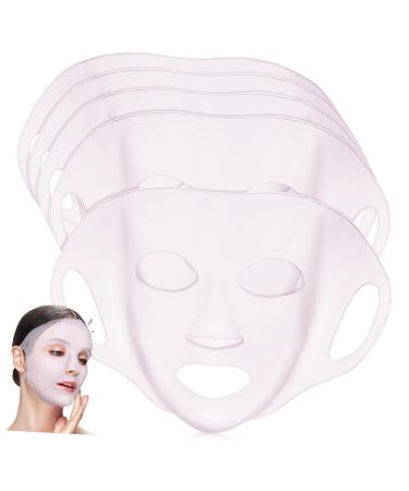 Healvian 5 pi ces Masque Visage Silicone R utilisable Couvre-masque Hydratant Antid rapant avec Crochets Oreille Doux et Extensible pour Soins Peau Usage Familial et Salon