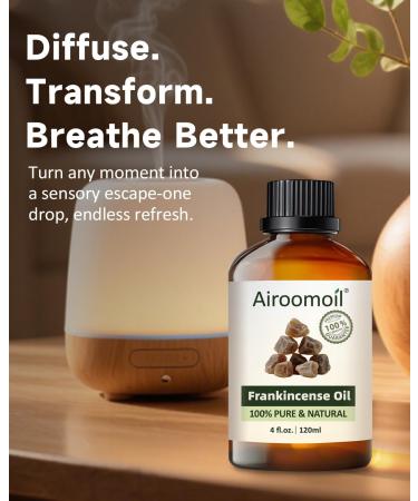 Airoomoil Pure Frankincense Essential Oil Pure for Aromatherapy Perfumes Soaps Use Diffuser Oils Home Use 4 Fl Oz - Buy Online on GoSupps.com