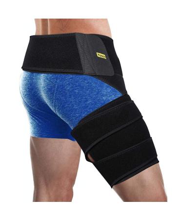 Groin Support Compression Brace | Sciatica & Hip Pain Relief Wrap | Hamstring & Quadriceps Support - Buy Online on GoSupps.com