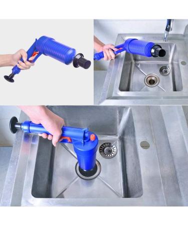 Air Drain Blaster Cleaner Sewer Pipe Dredging DeviceToilet Kitchen Floor Drain Blaster with 4 Plugs Blue - Buy Online on GoSupps.com