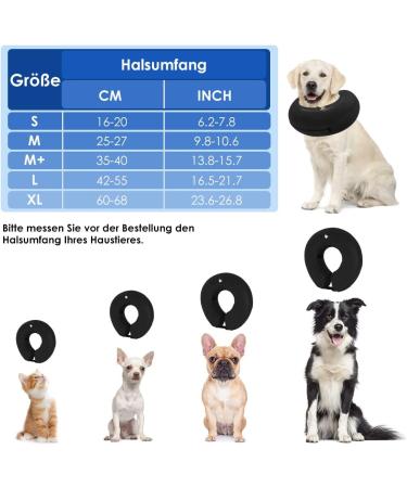 NASJAC Adjustable Inflatable Dog & Cat Collar | Leak-Proof Soft Comfortable | Quick Lock for Post-Op Wound Protection - Black - Buy Online on GoSupps.com