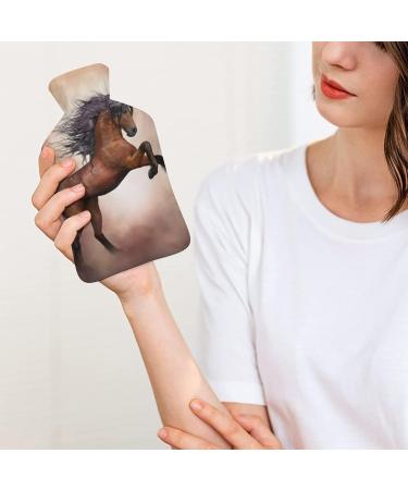 Jumping Horse Hot Water Bottle with Plush Cover - Hand Warmer for Adults & Kids - 26.5x15.3cm | International Shipping - Buy Online on GoSupps.com