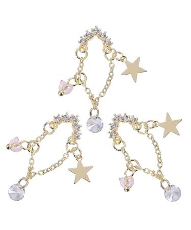 KALLORY 9pcs Art Zircon Tips Stickers - Manicure Accessories Set for Elegant Nail Decoration - Metal Decors, Rhinestone Charms - 3.2X1.1X0.5CMx3pcs - As Shown - Buy Online on GoSupps.com