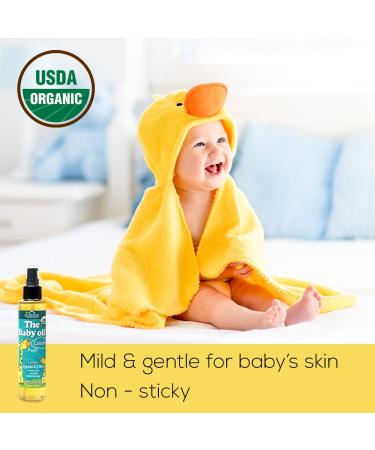 USDA Certified Organic Baby Oil with Calendula, Jojoba, and Olive Oil - 5 fl. Oz (Pure Unscented) - Buy Online on GoSupps.com