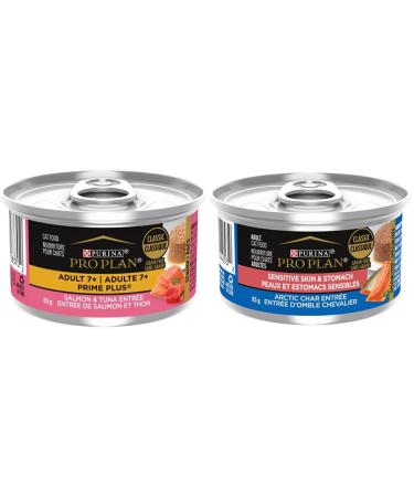 Pro Plan Senior Wet Cat Food Salmon & Tuna | Specialized Sensitive Skin & Stomach Artic Char Entr e (48 packs)