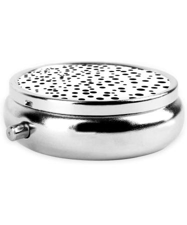 Black and White Polka Dot Round Pill Box - 3 Compartment Organizer for Purse & Pocket - Portable Travel Pill Case - Buy Online on GoSupps.com
