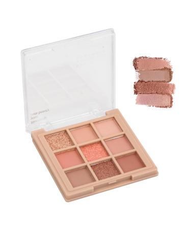 Volumoon Eyeshadow Palette 9 Colour Warm Eyeshadow Palette Glitter Eye Make-Up Palettes Long Lasting Eyeshadow Palette for Natural and Soft Looks Compact Size Ideal for Travel