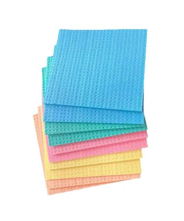 uaelua Reusable Dish Cloths Cellulose Sponge Cloth for Kitchen Absorbent Cleaning Cloth 10 Pack Multi Colors