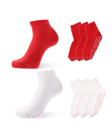 Plafope women's socks 4 pairs of self-heated socks Breathable socks Winter socks for men's winter socks for women outdoor winter socks-winter socks Winter hiking socks Comfortable 28x9.5x0.1cm red-white