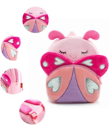 Cute Toddler Backpack - Plush Animal Cartoon Mini Travel Bag for Baby Girl Boy 2-6 Years (Pink Butterfly) - Buy Online on GoSupps.com