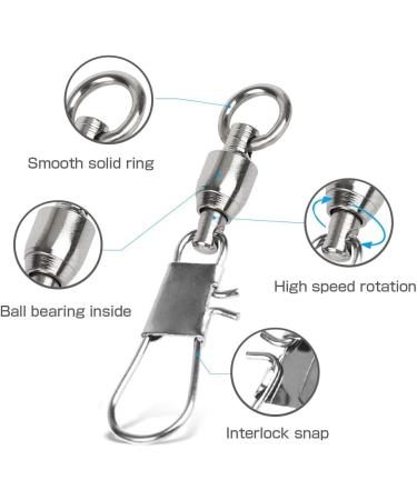 AMYSPORTS Fishing Swivels with Interlock Snap Ball Bearing Swivels - 25pcs, Size 0 (20lb) - Saltwater/Freshwater Tackle Leaders - Buy Online on GoSupps.com