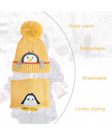 Rayson Kids Winter Hat and Scarf Set - Fleece Lined Beanie with Loop Scarf | Toddler Outdoor Sport Yellow Set - Buy Online on GoSupps.com