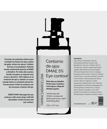  C FARMACIA BARCELONA Eye Contour Anti-Wrinkle Lift Effect - Reduces Dark Circles and Puffiness - DMAE 5% Eye Contour - 18ml - Buy Online on GoSupps.com