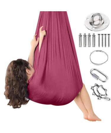 Children's sensory full body socks for young girls adult autism full-body overturn stretchy breathable body sox for stress reduction in children with autism 280x100cm Wine