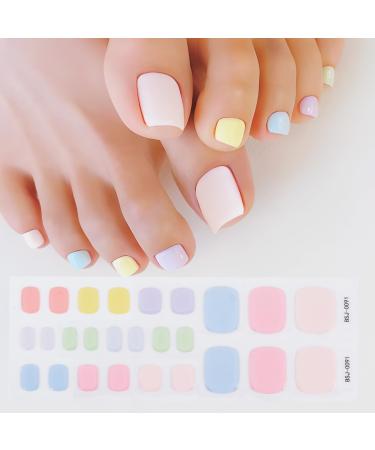Colofalla 26 pieces nail foil for toenails footnail film hardening for footnail toenails uv gelnagel film UV toenails Zehnails Self -adhesive nail wraps uv nail sticker nail art (colorful) - Buy Online on GoSupps.com
