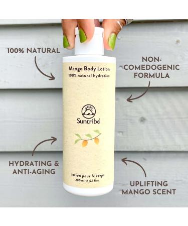 Suntribe Natural Mango Body Lotion / 200ml - 100% Natural Vegan - Revitalizing & Nourishing for a Smooth Feel Against Skin - Gentle Moisturizing Allergen Free - Buy Online on GoSupps.com