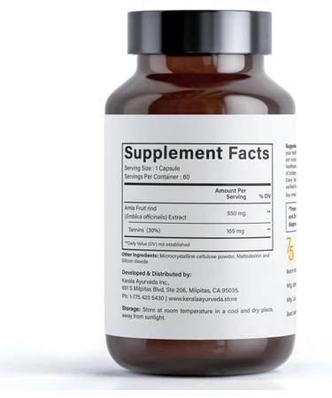 Kerala Ayurveda Amalaki Capsules - 60 Tablets | Antioxidant Supplement for Digestive & Skin Health | Immunity Booster | Gluten Free Dietary Supplement - Buy Online on GoSupps.com