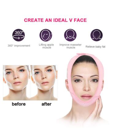 Facial Lifting Strap V Line Mask Neck Double Chin Belt - Pink Chin Lifting Firming Wrap - Buy Online on GoSupps.com