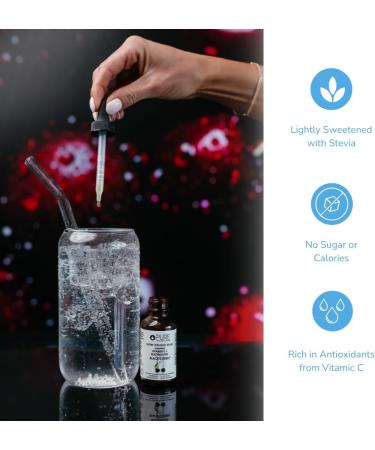 Buy Pure Inventions Antioxidant Vitamin C + Electrolytes - Black Cherry Water Infusion Drops - Sugar-Free Zero Calories 30 Servings - Buy Online on GoSupps.com