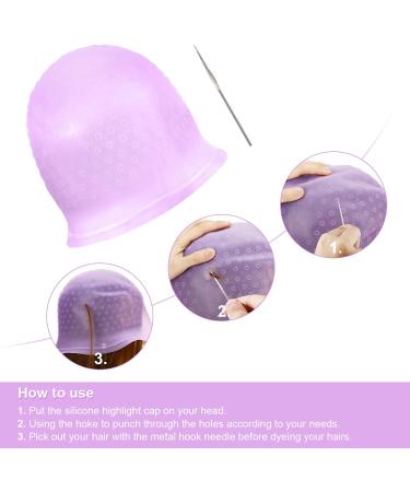 Silicone Highlight Cap - Reusable Salon Hair Coloring Dye Cap for Women/Girls (Purple) - Buy Online on GoSupps.com