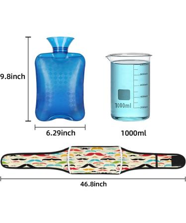 Beard Pattern Hot Water Bottle | Soft Waist Cover Warm Water Bag for Hand Shoulder Legs Back & Neck Relief - International Shipping Available - Buy Online on GoSupps.com