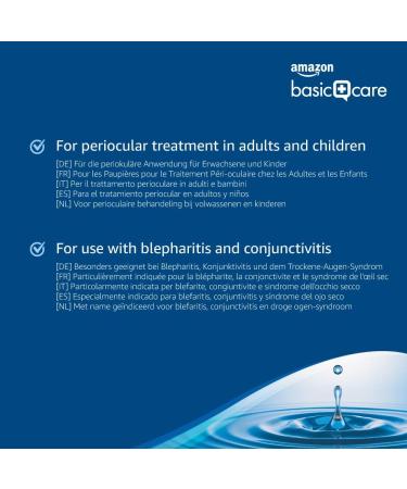 Amazon Basic Care Eyelid Cleansing Wipes for Periocular Treatment in Adults and Children Unscented Pack of 60 - Buy Online on GoSupps.com