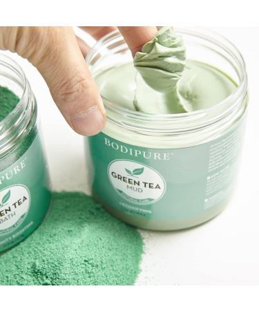 Bodipure Green Tea Body Mud Mask - Antioxidant-Rich Spa Quality Skin Hydrating Treatment 16oz - International Shipping Available - Buy Online on GoSupps.com
