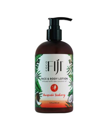 Coco Fiji Face & Body Lotion Infused With Coconut Oil | Lotion for Dry Skin | Moisturizer Face Cream & Massage Lotion for Women & Men | Awapuhi Seaberry 12 oz  Pack of 1 AwapuhiSeaberry 12 Fl Oz (Pack of 1)