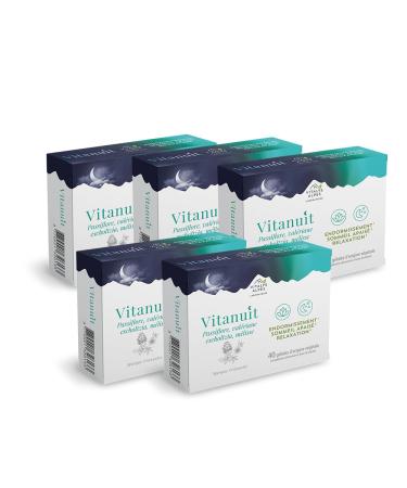 Vitanuit Passionflower, Valerian, Melissa, Melatonin Passionflower, 20 Day Cure Vitalys Alpes (5) 40 Capsules