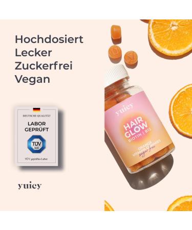 Yuicy Biotin Hair Gummy Bears - 60 Sugar-Free Gummies for Hair Growth Skin & Nails - 10mg High-Dose Biotin - Delicious Hair Vitamins - Buy Online on GoSupps.com