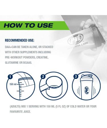 PVL Full Potency DAA+ Natural Test Testosterone Booster for men DAA D-Aspartic Acid 186 g Unflavoured - Buy Online on GoSupps.com