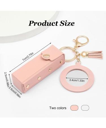 Pink Chapstick Holder Key Chain | Portable Lip Balm & Lipstick Case for Women | Mini Makeup Storage & Travel Lip Gloss Organizer - Buy Online on GoSupps.com