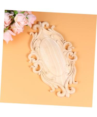 GRIRIW Door Appliques 1pc Onlay Applique Decor Walls Carved Ornamental Wood Frames Wood Applique Dressing Table Modeling - Buy Online on GoSupps.com