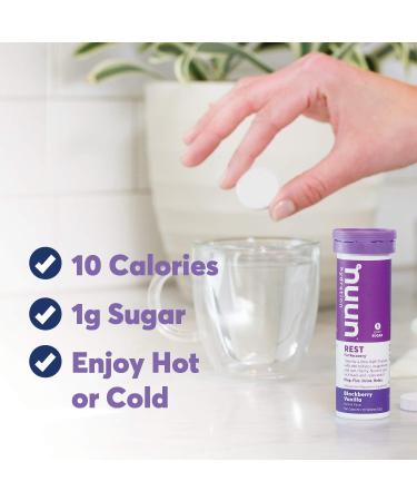 Nuun Rest and Recovery Drink Tablets - Magnesium Citrate Tart Cherry Electrolytes - Lemon Chamomile + Blackberry Vanilla - 10 Count (Pack of 4) - Buy Online on GoSupps.com