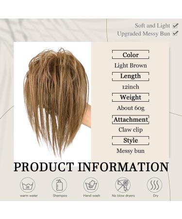 RPAEOY Ponytail Hair Hairpieces for Women 12 Inch Straight Claw Clip Clip in Hair Extension Natural Synthetic Hair Fiber Wigs Replacement Wigs for Cosplay Daily Use Party Wear (Light Brown) - Buy Online on GoSupps.com