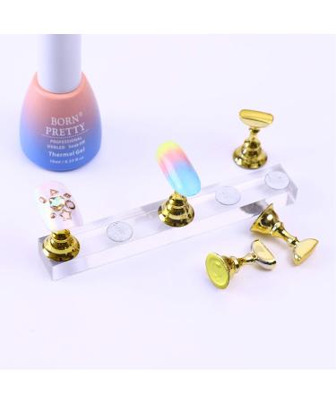 Tinsow Acrylic Fingernail DIY Nail Art Display Stand - Gold | Practice & Training Finger Stand - Buy Online on GoSupps.com