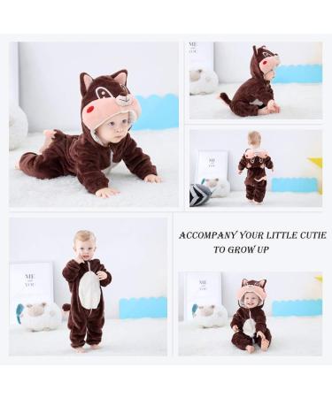 COOKY.D Unisex Winter Animal Hooded Baby Romper - Brown Squirrel (18-24 Months) - Buy Online on GoSupps.com